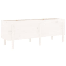 vidaXL Garden Raised Bed Planter Pot Patio Flower Bed White Solid Wood Pine