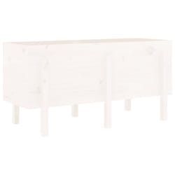 vidaXL Garden Raised Bed Wooden Planter Pot Patio Flower Bed Solid Wood Pine - white pine, 121 x 50 x 57 cm