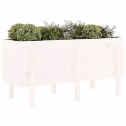 vidaXL Garden Raised Bed Wooden Planter Pot Patio Flower Bed Solid Wood Pine - white pine, 121 x 50 x 57 cm