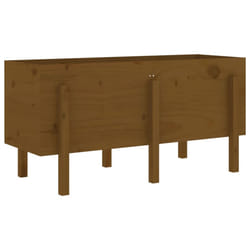 vidaXL Garden Raised Bed Wooden Planter Pot Patio Flower Bed Solid Wood Pine - honey brown pine, 121 x 50 x 57 cm
