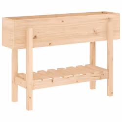 vidaXL Garden Planter Flower Box Garden Pot Wooden Plant Pot Solid Wood Pine - natural pine, 101 x 30 x 69 cm