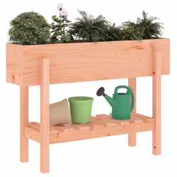 vidaXL Garden Planter Flower Box Garden Pot Wooden Plant Pot Solid Wood Pine - natural douglas, 101 x 30 x 69 cm - Additional view 2