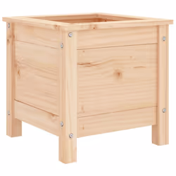 vidaXL Garden Raised Bed Outdoor Wooden Planter Pot Flower Bed Solid Wood Pine - natural pine, 40 x 40 x 39 cm