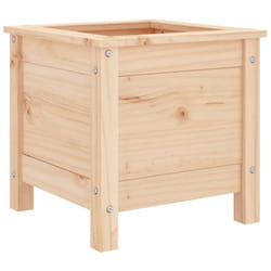 vidaXL Garden Raised Bed Outdoor Wooden Planter Pot Flower Bed Solid Wood Pine - natural pine, 40 x 40 x 39 cm