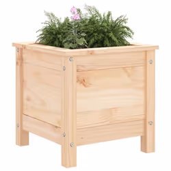 vidaXL Garden Raised Bed Outdoor Wooden Planter Pot Flower Bed Solid Wood Pine - natural pine, 40 x 40 x 39 cm
