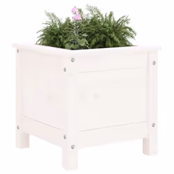 vidaXL Garden Raised Bed Outdoor Wooden Planter Pot Flower Bed Solid Wood Pine - white pine, 40 x 40 x 39 cm - Additional view 2