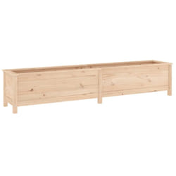 vidaXL Garden Raised Bed Outdoor Wooden Planter Pot Flower Bed Solid Wood Pine - natural pine, 199.5 x 40 x 39 cm