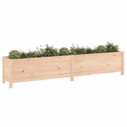 vidaXL Garden Raised Bed Outdoor Wooden Planter Pot Flower Bed Solid Wood Pine - natural pine, 199.5 x 40 x 39 cm