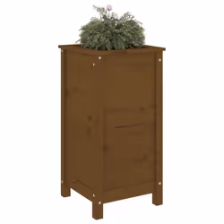 vidaXL Garden Raised Bed Outdoor Wooden Planter Pot Flower Bed Solid Wood Pine - honey brown pine, 40 x 40 x 78 cm - Additional view 2