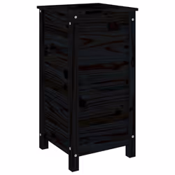 vidaXL Garden Raised Bed Outdoor Wooden Planter Pot Flower Bed Solid Wood Pine - black pine, 40 x 40 x 78 cm