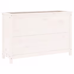 vidaXL Garden Raised Bed Outdoor Wooden Planter Pot Flower Bed Solid Wood Pine - white pine, 119.5 x 40 x 78 cm