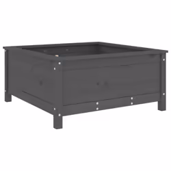 vidaXL Garden Raised Bed Outdoor Wooden Planter Pot Flower Bed Solid Wood Pine - grey pine, 82.5 x 82.5 x 39 cm - Additional view 5