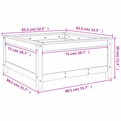 vidaXL Garden Raised Bed Outdoor Wooden Planter Pot Flower Bed Solid Wood Pine - grey pine, 82.5 x 82.5 x 39 cm - Additional view 8