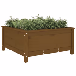 vidaXL Garden Raised Bed Outdoor Wooden Planter Pot Flower Bed Solid Wood Pine - honey brown pine, 82.5 x 82.5 x 39 cm - Additional view 2