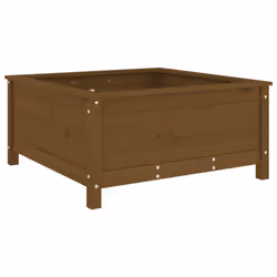 vidaXL Garden Raised Bed Outdoor Wooden Planter Pot Flower Bed Solid Wood Pine - honey brown pine, 82.5 x 82.5 x 39 cm - Additional view 5