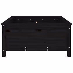 vidaXL Garden Raised Bed Outdoor Wooden Planter Pot Flower Bed Solid Wood Pine - black pine, 82.5 x 82.5 x 39 cm - Additional view 4