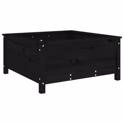 vidaXL Garden Raised Bed Outdoor Wooden Planter Pot Flower Bed Solid Wood Pine - black pine, 82.5 x 82.5 x 39 cm - Additional view 5