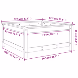 vidaXL Garden Raised Bed Outdoor Wooden Planter Pot Flower Bed Solid Wood Pine - natural douglas, 82.5 x 82.5 x 39 cm - Additional view 3