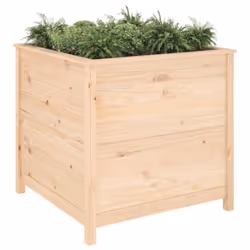 vidaXL Garden Raised Bed Outdoor Wooden Planter Pot Flower Bed Solid Wood Pine - natural pine, 82.5 x 82.5 x 78 cm - Additional view 2
