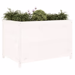 vidaXL Garden Raised Bed Outdoor Wooden Planter Pot Flower Bed Solid Wood Pine - white pine, 119.5 x 82.5 x 78 cm - Additional view 2