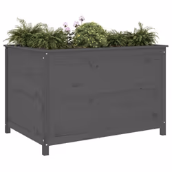 vidaXL Garden Raised Bed Outdoor Wooden Planter Pot Flower Bed Solid Wood Pine - grey pine, 119.5 x 82.5 x 78 cm - Additional view 2