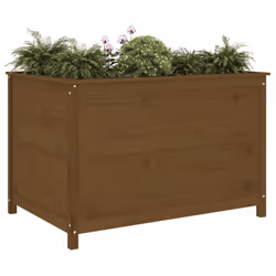 vidaXL Garden Raised Bed Outdoor Wooden Planter Pot Flower Bed Solid Wood Pine - honey brown pine, 119.5 x 82.5 x 78 cm - Additional view 2