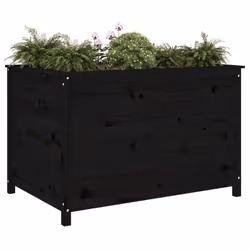 vidaXL Garden Raised Bed Outdoor Wooden Planter Pot Flower Bed Solid Wood Pine - black pine, 119.5 x 82.5 x 78 cm - Additional view 2