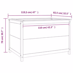 vidaXL Garden Raised Bed Outdoor Wooden Planter Pot Flower Bed Solid Wood Pine - natural douglas, 119.5 x 82.5 x 78 cm