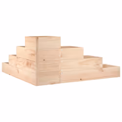 vidaXL Garden Planter Flower Pot Outdoor Planter Plant Pot Solid Wood Pine - natural pine, 80.5 x 79 x 36 cm - Additional view 5