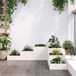 vidaXL Garden Planter Flower Pot Outdoor Planter Plant Pot Solid Wood Pine - white pine, 106 x 104.5 x 36 cm - Additional view 2
