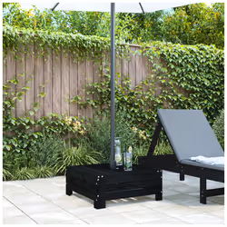 vidaXL Parasol Base Cover Black Solid Wood Pine - Additional view 2