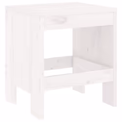 vidaXL Garden Stools Outdoor Bar Stool Wooden Chair 2 pcs Solid Wood Pine - white pine, 40 x 36 x 45 cm - Additional view 2