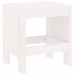 vidaXL Garden Stools Outdoor Bar Stool Wooden Chair 2 pcs Solid Wood Pine - white pine, 40 x 36 x 45 cm - Additional view 5