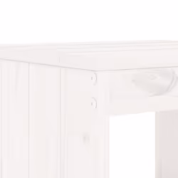 vidaXL Garden Stools Outdoor Bar Stool Wooden Chair 2 pcs Solid Wood Pine - white pine, 40 x 36 x 45 cm - Additional view 6