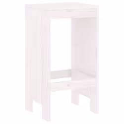 vidaXL Garden Stools Outdoor Bar Stool Wooden Chair 2 pcs Solid Wood Pine - white pine, 40 x 36 x 75 cm - Additional view 5