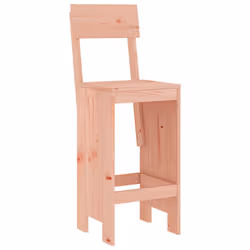 vidaXL Bar Stools Garden Stool Wooden Outdoor Chair 2 pcs Solid Wood Pine - natural douglas, 40 x 48.5 x 115.5 cm - Additional view 2