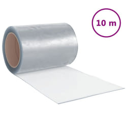 ) vidaXL Strip Curtain Roll Privacy Window Covering Pedestrian Door Strip PVC - transparent, 300 x 2.6 mm (10 m