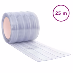 ) vidaXL Strip Curtain Roll Privacy Window Covering Pedestrian Door Strip PVC - white, 200 x 1.6 mm (25 m
