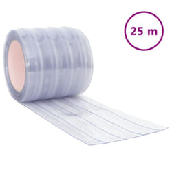 ) vidaXL Strip Curtain Roll Privacy Window Covering Pedestrian Door Strip PVC - white, 200 x 1.6 mm (25 m