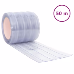 ) vidaXL Strip Curtain Roll Privacy Window Covering Pedestrian Door Strip PVC - white, 200 x 1.6 mm (50 m