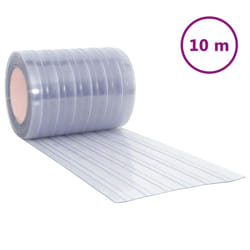) vidaXL Strip Curtain Roll Privacy Window Covering Pedestrian Door Strip PVC - white, 300 x 2.6 mm (10 m