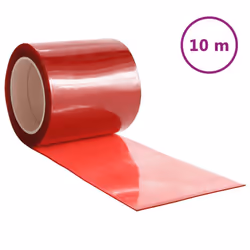 ) vidaXL Strip Curtain Roll Privacy Window Covering Pedestrian Door Strip PVC - red, 200 x 1.6 mm (10 m