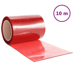 ) vidaXL Strip Curtain Roll Privacy Window Covering Pedestrian Door Strip PVC - red, 300 x 2.6 mm (10 m