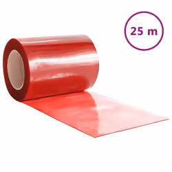 ) vidaXL Strip Curtain Roll Privacy Window Covering Pedestrian Door Strip PVC - red, 300 x 2.6 mm (25 m