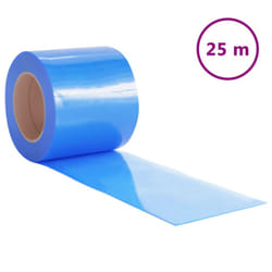 ) vidaXL Strip Curtain Roll Privacy Window Covering Pedestrian Door Strip PVC - blue, 200 x 1.6 mm (25 m