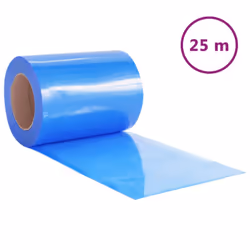 ) vidaXL Strip Curtain Roll Privacy Window Covering Pedestrian Door Strip PVC - blue, 300 x 2.6 mm (25 m