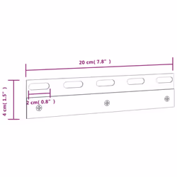 ) vidaXL Connecting Plates Curtain Mounting Plate 6 pcs Silver Stainless Steel - 20 cm (6 pcs