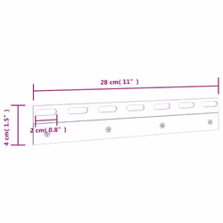 ) vidaXL Connecting Plates Curtain Mounting Plate 6 pcs Silver Stainless Steel - 28 cm (4 pcs