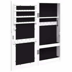 vidaXL Mirror Jewellery Cabinet Jewelry Armoire Mirror Wall Mounted Cabinet - white - Additional view 4