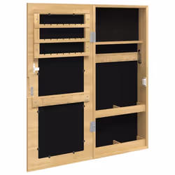 vidaXL Mirror Jewellery Cabinet Jewelry Armoire Mirror Wall Mounted Cabinet - brown - Additional view 4